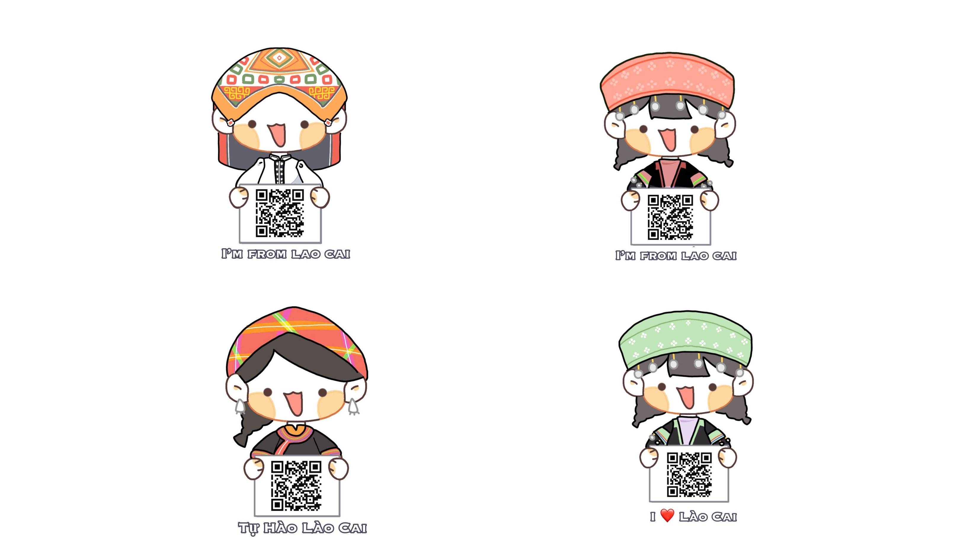 Những mẫu chipi dễ thương mang theo mã QR thông tin du lịch được ngành Văn hoá - Thể thao và Du lịch tỉnh giới thiệu gần đây. 2.jpg