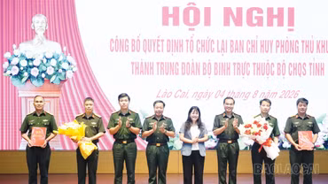 Công bố quyết định tổ chức lại Ban Chỉ huy phòng thủ khu vực thành Trung đoàn bộ binh trực thuộc Bộ Chỉ huy Quân sự tỉnh