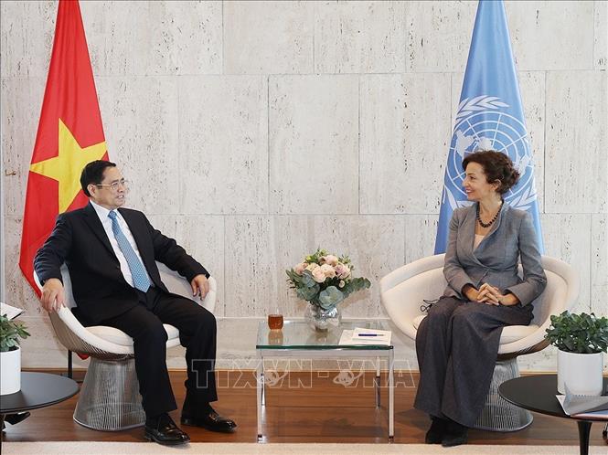 Thủ tướng Phạm Minh Chính thăm trụ sở UNESCO ảnh 1 Chú thích ảnh