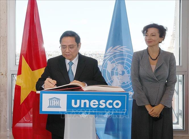 Thủ tướng Phạm Minh Chính thăm trụ sở UNESCO ảnh 2 Chú thích ảnh