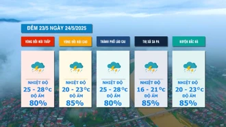 Nhiều mây, có mưa, mưa rào và dông rải rác