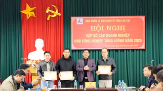 Ban Quản lý Khu kinh tế tỉnh gặp gỡ các doanh nghiệp trong Khu Công nghiệp Tằng Loỏng