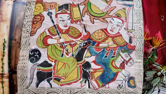 Ngựa thiêng trong tranh thờ người Dao 