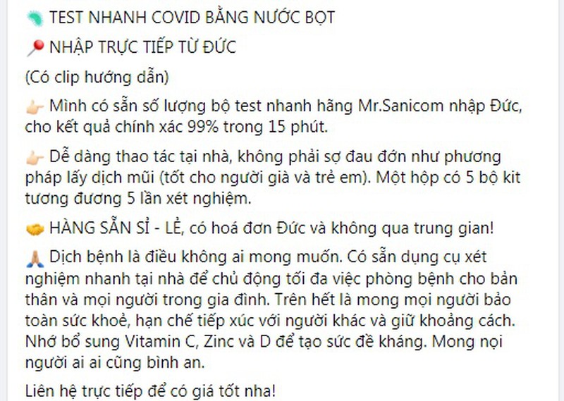 Kít test nhanh COVID-19 bằng nước bọt tràn lan... coi chừng  Kit test nhanh COVID-19 bang nuoc bot tran lan... coi chung