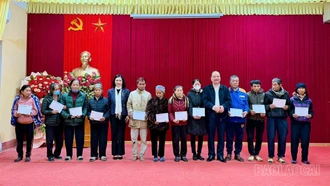 Đảng ủy Các cơ quan Đảng tỉnh thăm và tặng quà Tết cho Nhân dân xã Lâm Giang