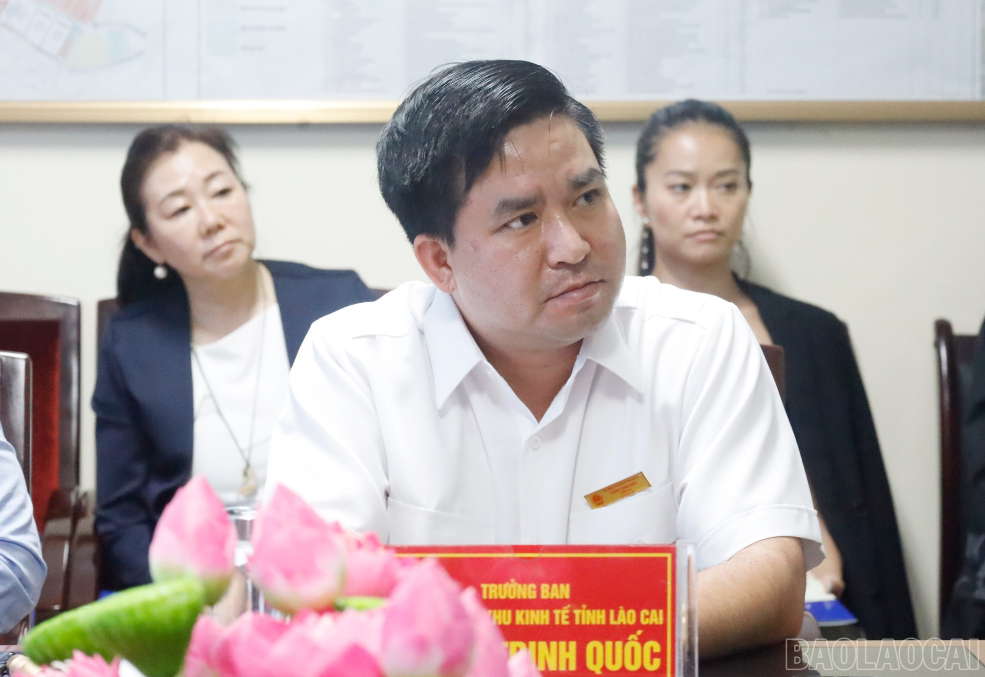 Ông Vương Trinh Quốc, Trưởng Ban Quản lý Khu Kinh tế tỉnh phát biểu tại buổi làm việc. 3-7874.jpg