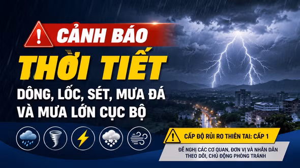 Lào Cai cảnh báo dông, lốc, sét và mưa lớn cục bộ trong vài giờ tới