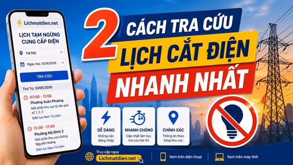 2 cách tra cứu lịch cắt điện nhanh nhất