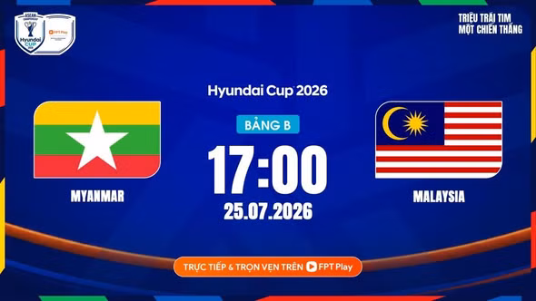 MỚI NHẤT: Link xem trực tiếp Myanmar vs Malaysia 17h hôm nay 25/7