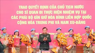 Việt Nam cử thêm 8 sĩ quan tham gia gìn giữ hòa bình tại phái bộ UNMISS và MINUSCA