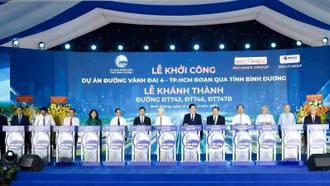Bình Dương khởi công đường Vành đai 4 và khánh thành 3 tuyến đường giao thông trọng điểm