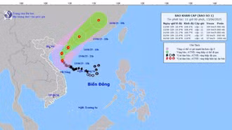 Bão số 1 bất ngờ mạnh lên cấp 11, giật cấp 14, đi vào sâu vịnh Bắc Bộ