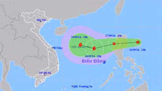 Xuất hiện áp thấp nhiệt đới giật cấp 9 gần Biển Đông