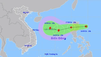 Xuất hiện áp thấp nhiệt đới giật cấp 9 gần Biển Đông