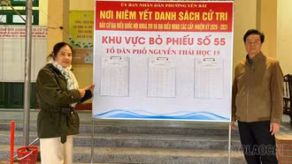 Danh sách cử tri được niêm yết tại 72 khu vực bỏ phiếu của phường Yên Bái