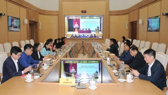 Toàn cảnh Hội nghị tại điểm cầu Văn phòng Tỉnh ủy Lào Cai