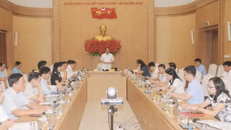 Thường trực Tỉnh ủy giao ban trực tuyến với thường trực đảng ủy các xã, phường 