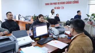 Trung tâm Phục vụ hành chính công xã Bảo Yên giải quyết đúng hạn, trước hạn trên 98% hồ sơ