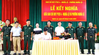 Ban Chỉ huy Phòng thủ khu vực 4 - Nghĩa Lộ và phường Nghĩa Lộ tăng cường phối hợp hoạt động