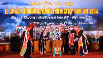 Xã Hợp Thành tái hiện lễ cấp sắc 7 đèn của người Dao đỏ