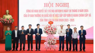 Công bố quyết định của Ủy ban Thường vụ Quốc hội về sắp xếp đơn vị hành chính cấp xã của tỉnh Lào Cai