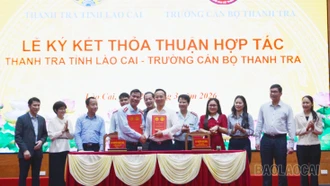 Thanh tra tỉnh Lào Cai và Trường Cán bộ Thanh tra ký thỏa thuận hợp tác