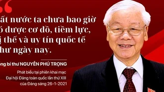 ''ĐẤT NƯỚC TA CHƯA BAO GIỜ CÓ ĐƯỢC CƠ ĐỒ, TIỀM LỰC, VỊ THẾ VÀ UY TÍN QUỐC TẾ NHƯ NGÀY NAY''