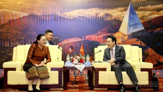 Chủ tịch UBND tỉnh Nguyễn Tuấn Anh tiếp xã giao Đoàn Đại sứ quán Lào tại Việt Nam