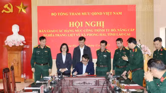 Bàn giao công trình tu bổ, nâng cấp Nghĩa trang liệt sĩ Phong Hải