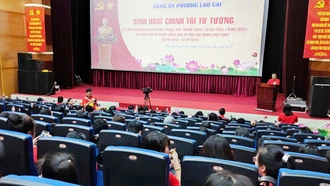 Gần 200 cán bộ, đảng viên phường Lào Cai tham gia sinh hoạt chính trị, tư tưởng