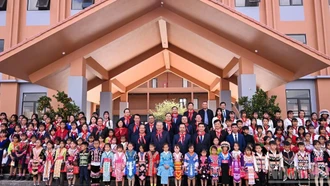 Tổng Bí thư Tô Lâm dự lễ khánh thành Trường phổ thông nội trú liên cấp Si Pa Phìn, Điện Biên