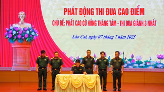 Bộ Chỉ huy Quân sự tỉnh phát động đợt thi đua cao điểm “Phất cao cờ hồng tháng Tám – thi đua giành 3 nhất” 