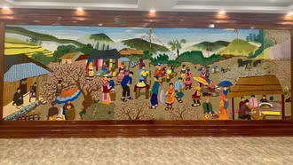 Bức tranh thêu tay "Si Ma Cai - Hương sắc vùng cao" đạt kỷ lục GUINNESS Việt Nam