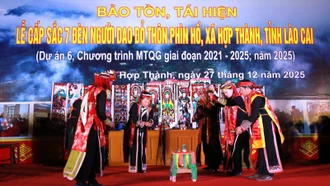 Xã Hợp Thành tái hiện lễ cấp sắc 7 đèn của người Dao đỏ