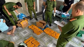 Thu giữ 1 khẩu súng trong đường dây vận chuyển 58kg ma túy