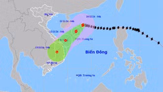 Bão số 7 hướng vào vùng biển Quảng Trị đến Quảng Ngãi