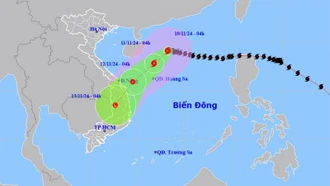 Bão số 7 hướng vào vùng biển Quảng Trị đến Quảng Ngãi