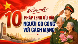 10 điểm mới Pháp lệnh Ưu đãi người có công với cách mạng