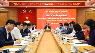 Trưởng ban Tuyên giáo và Dân vận Trung ương làm việc với các cơ quan báo chí chủ lực