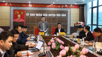 Đoàn công tác của tỉnh làm việc với huyện Văn Bàn 