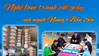 [Ảnh] Nghề làm tranh cắt giấy của người Nùng ở Bản Sen