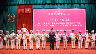 Công an Lào Cai trao quyết định nghỉ hưu trước thời hạn đối với một số lãnh đạo cấp phòng, cấp huyện