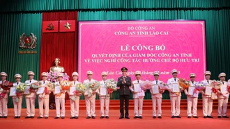 Công an Lào Cai trao quyết định nghỉ hưu trước thời hạn đối với một số lãnh đạo cấp phòng, cấp huyện