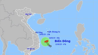 Thời tiết ngày 14/2: Áp thấp nhiệt đới trên biển