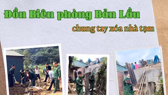 [Ảnh] Đồn Biên phòng Bản Lầu chung tay xóa nhà tạm