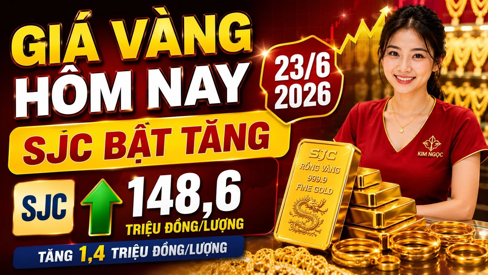 Cập nhật giá vàng trong nước và thế giới sáng 23/6/2026. Hình minh họa