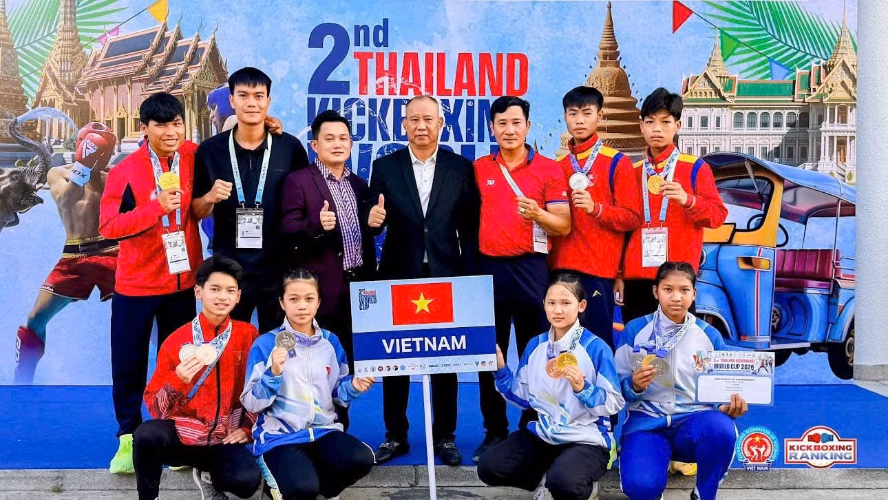 Kickboxing Việt Nam bứt phá, xếp thứ 3 tại Cúp Kickboxing thế giới 2026.