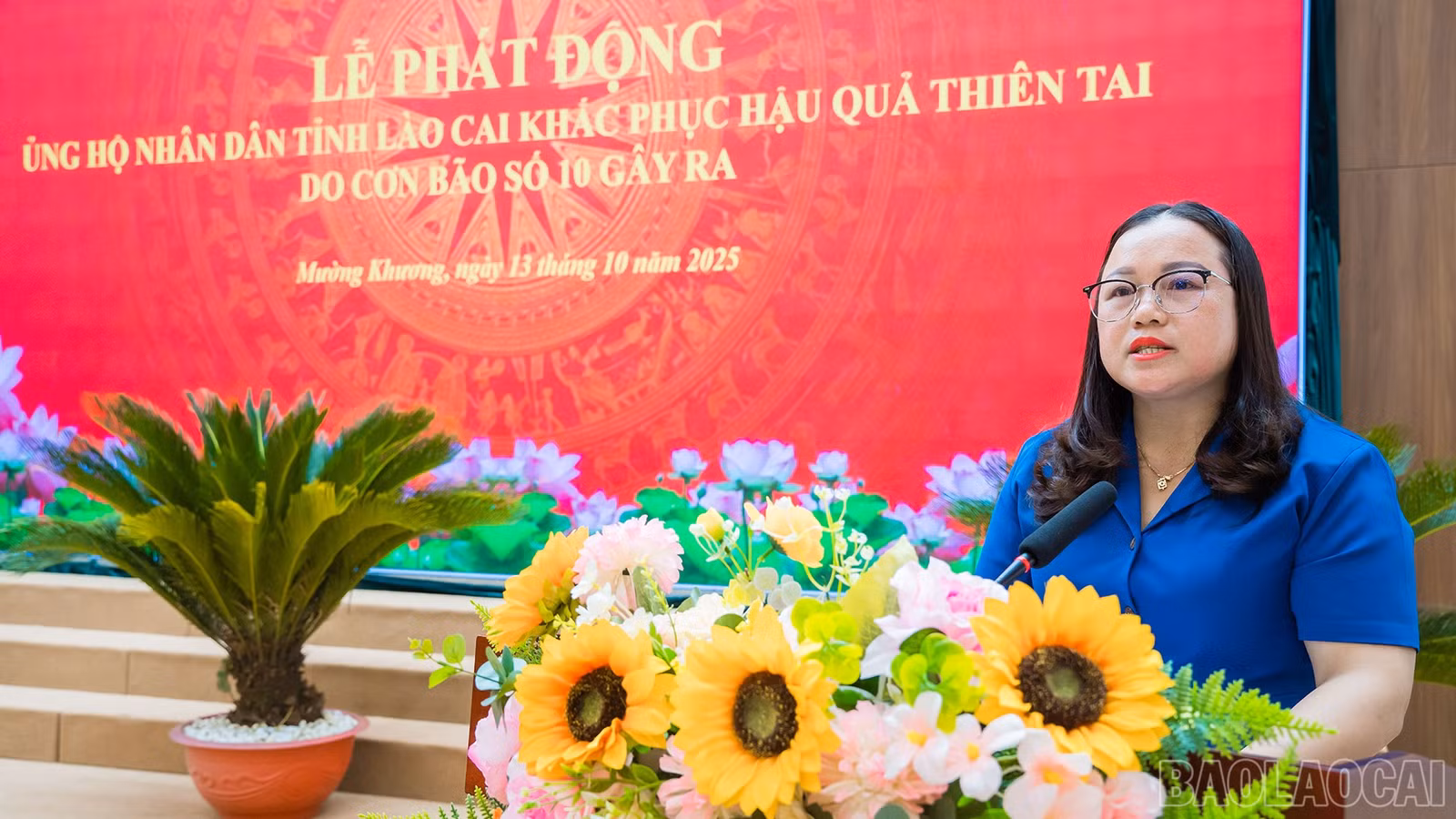 Chủ tịch Ủy ban Mặt trận Tổ quốc Việt Nam xã Mường Khương – Tráng Minh Hoa phát động kêu gọi hưởng ứng ủng hộ.
