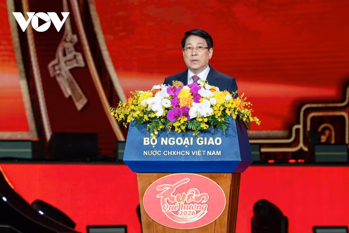 Chủ tịch nước Lương Cường phát biểu tại chương trình Xuân Quê hương 2026.