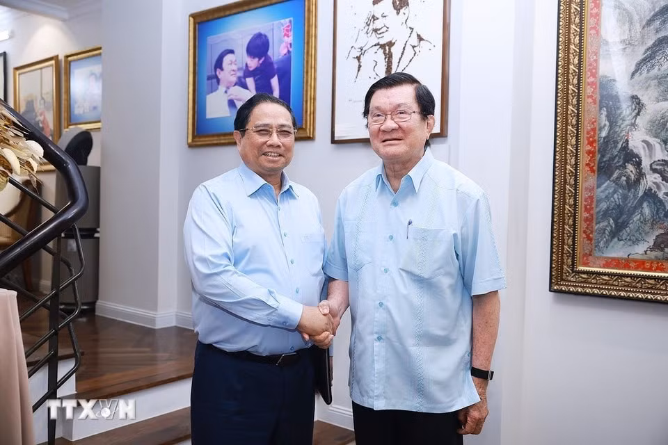 Thủ tướng Phạm Minh Chính thăm, chúc Tết nguyên Chủ tịch nước Trương Tấn Sang.